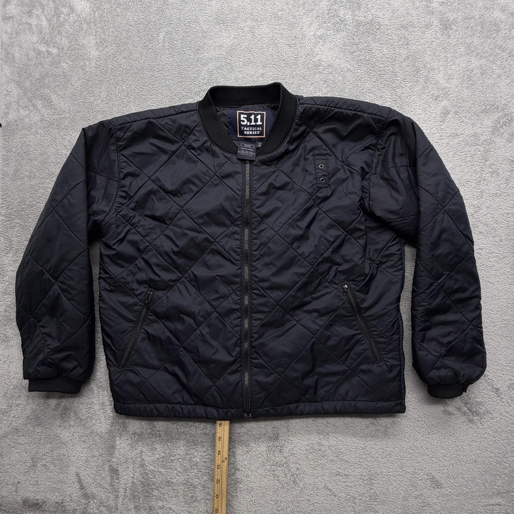 5.11 Tactical Series Jacket Mens XL Black Quilted Lined Insulated Pockets‎